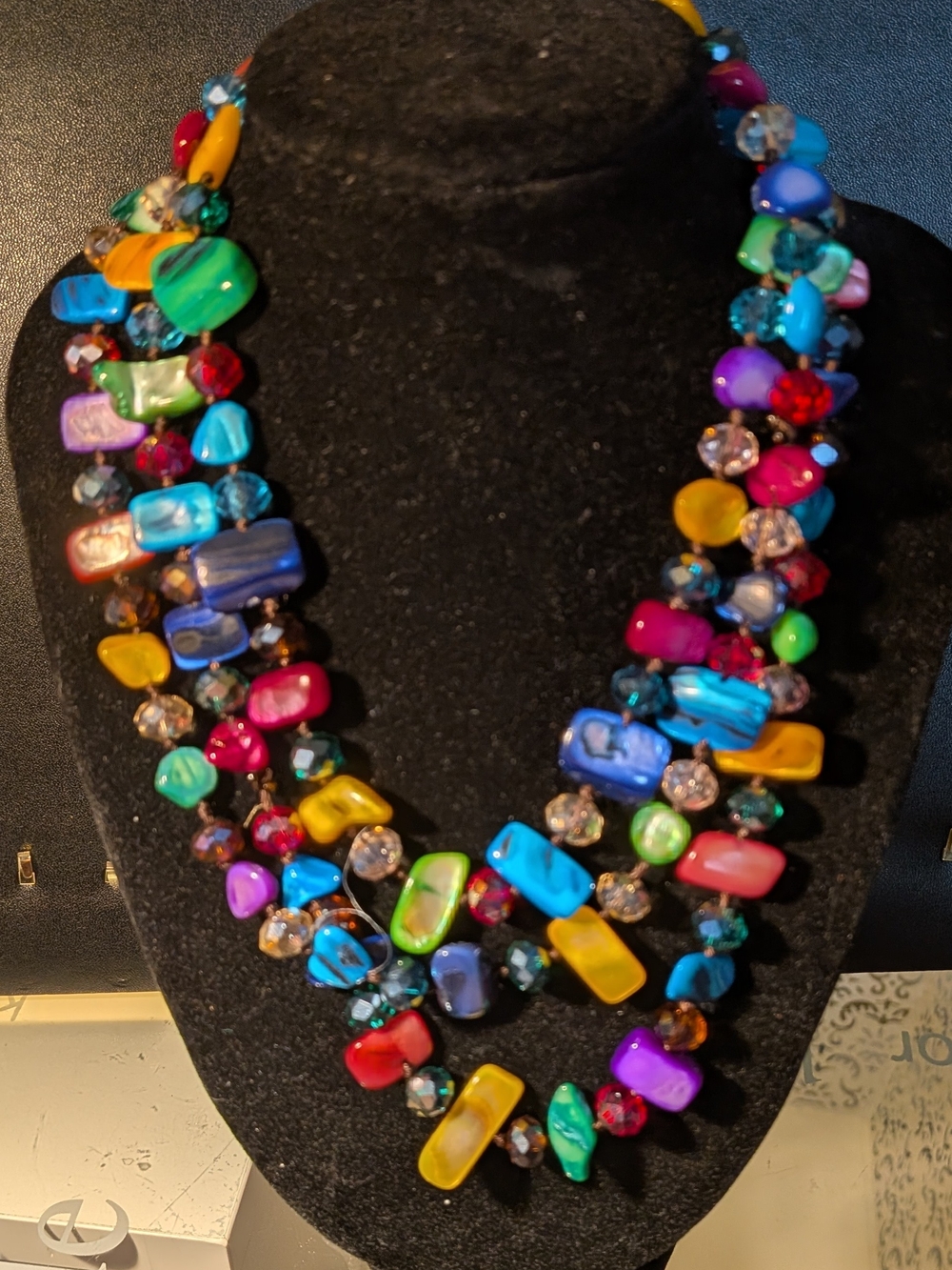 Multicolor Beaded Statement Necklace - Vibrant Color Mix